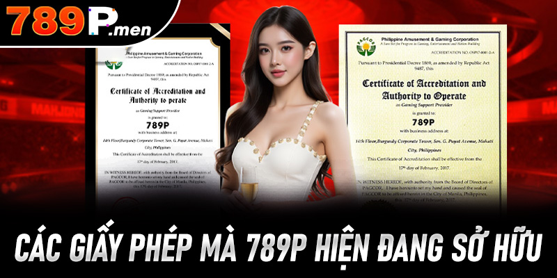 Các giấy phép mà 789p hiện đang sở hữu